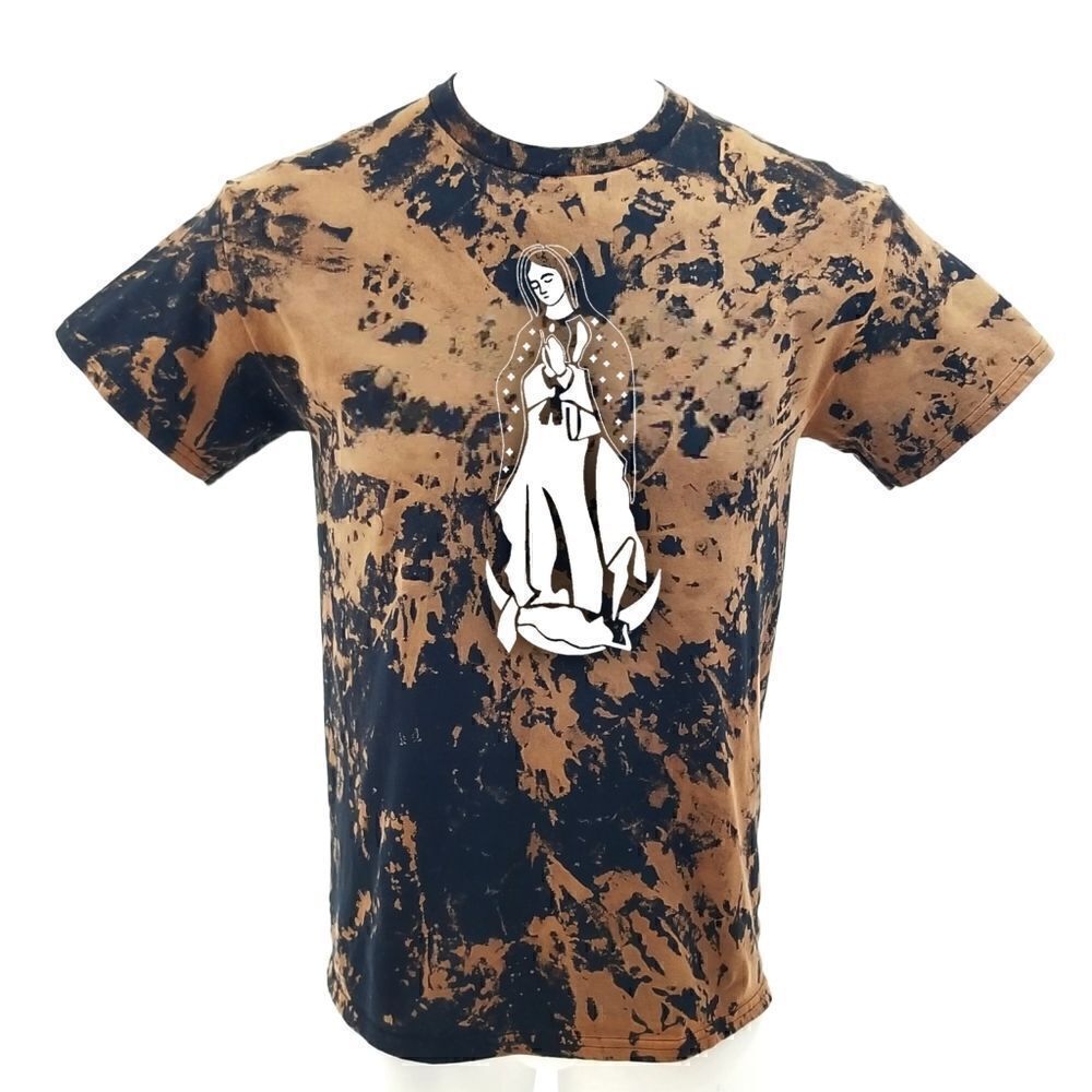 LA VIRGEN DE GUADALUPE Acid Washed T-shirt - Rock Tee Rap Tee Band Tee Punk y2k